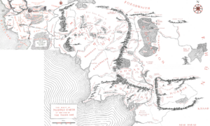 Beleriand with the appropriate scale and at the correct position (considering both the late maps of Beleriand and Middle-earth and The Nature of Middle-earth distance scale), as edited by Projeto Tolkien.